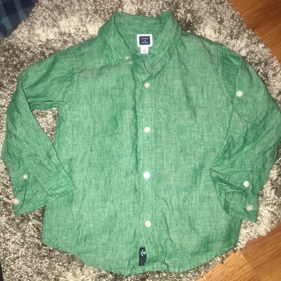 Janie and Jack Other - Janie and Jack green linen button-down